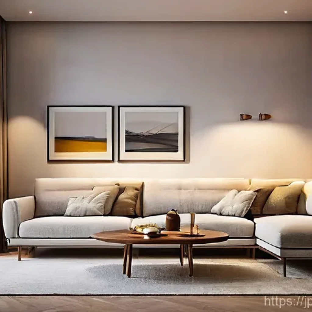 건축 설계에서 조명 계획하기 - **Prompt 1: Serene Evening Living Room with Human-Centric Warm Lighting**
A tranquil and modern ...