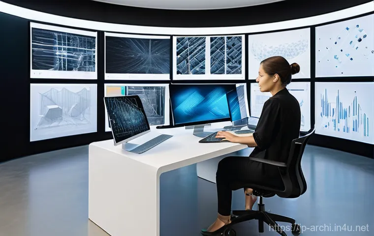 건축가가 알아야 할 최신 건축기술 - **Prompt:** A dynamic, wide-angle shot of a bustling modern construction site. In the foreground, a ...